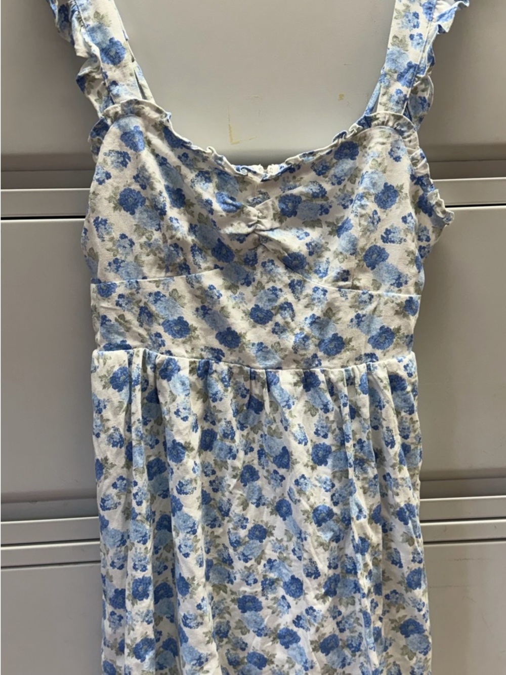 Altar'd State Blue and White Floral Mini Dress